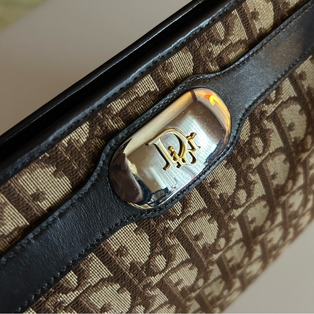 Dior Signature Vintage Brown and Black purse.